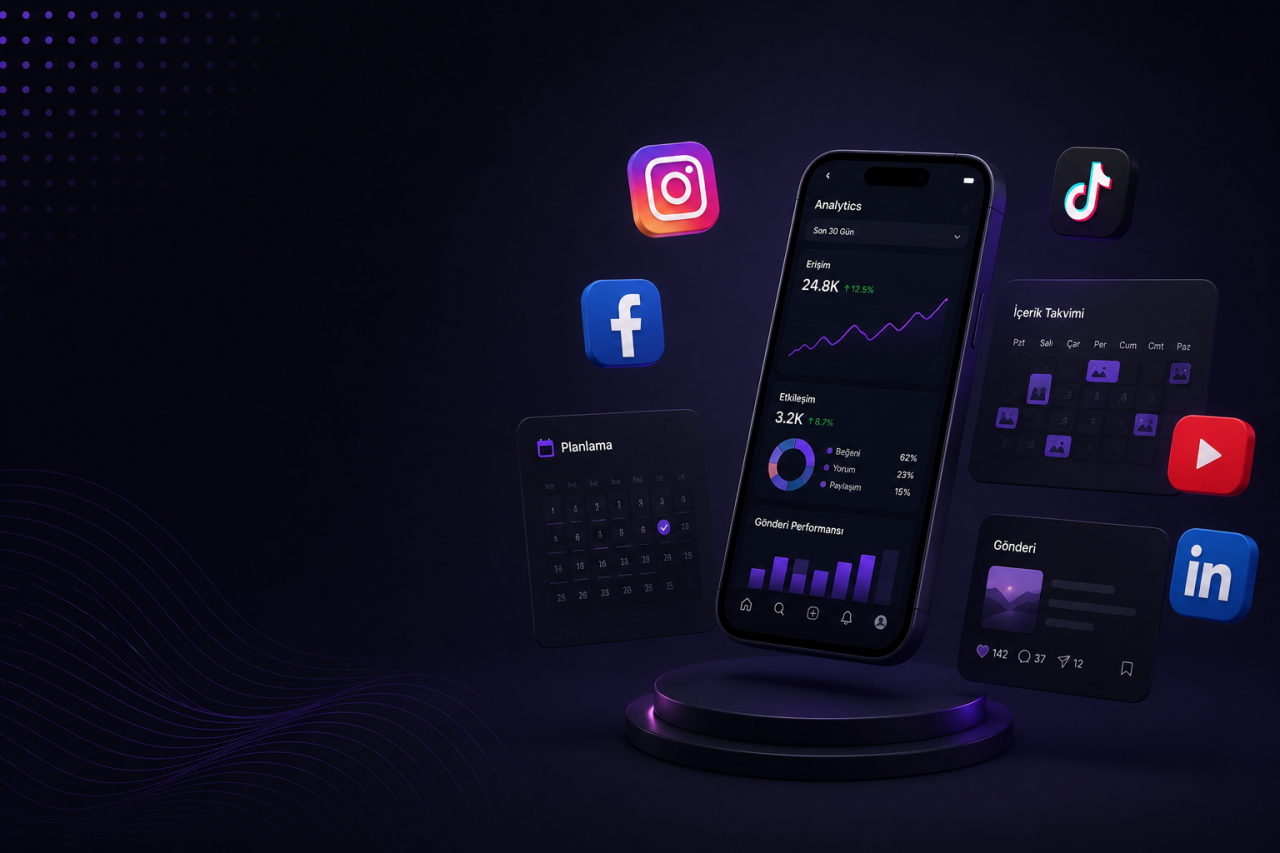 Social media management ve içerik üretimi görseli
